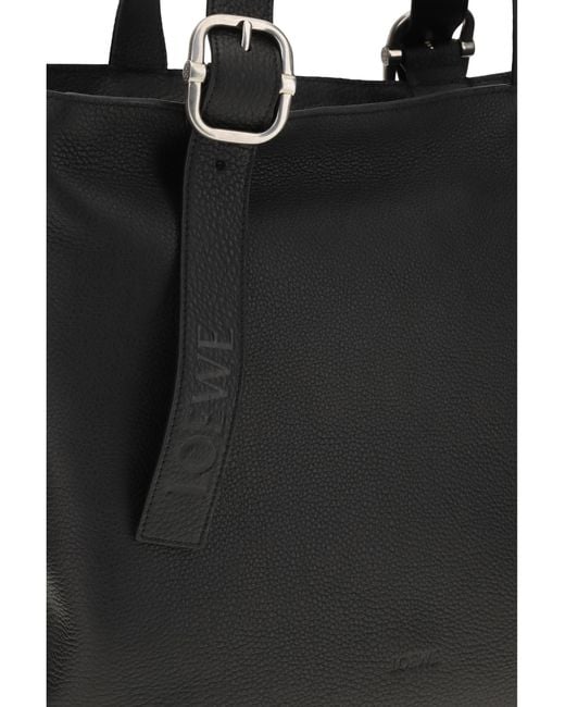 Loewe Black Tote Bag Loop Zip Calfskin Calf Leather Shoulder for men