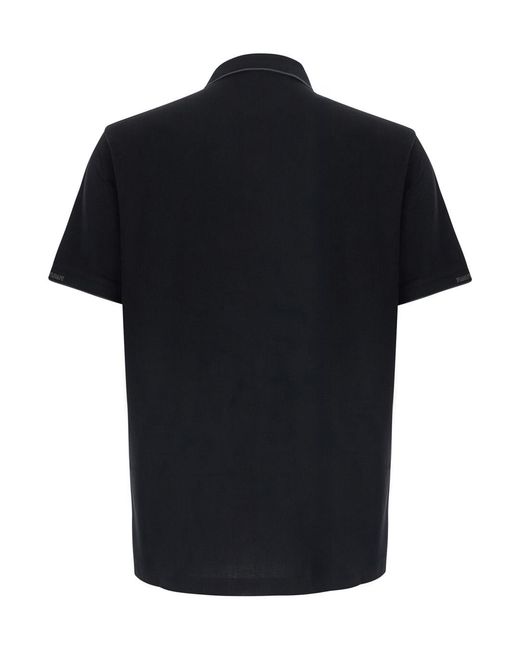 Emporio Armani Black Polo Shirt Piquet Cotton T-Shirts for men