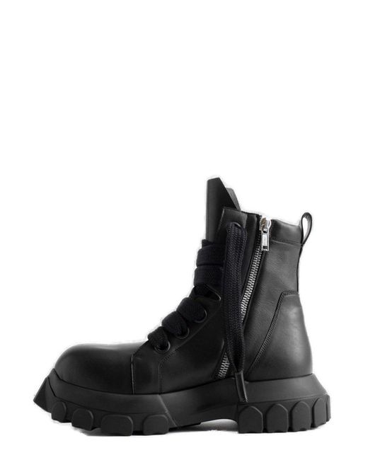 Rick Owens Black Jumbo Laced Bozo Tractor Chunky Boots for men