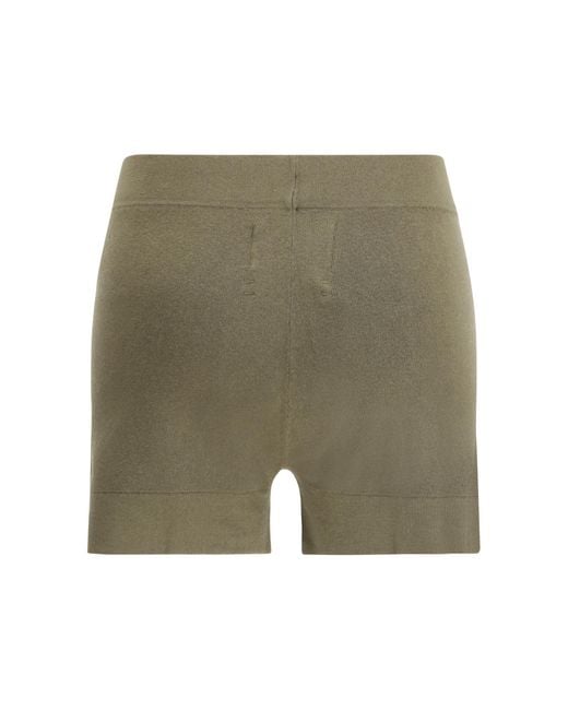 Extreme Cashmere Green Rib-Knit Shorts N°450 Bummy Cotton; Kashmir/Capra Hircus Bermuda