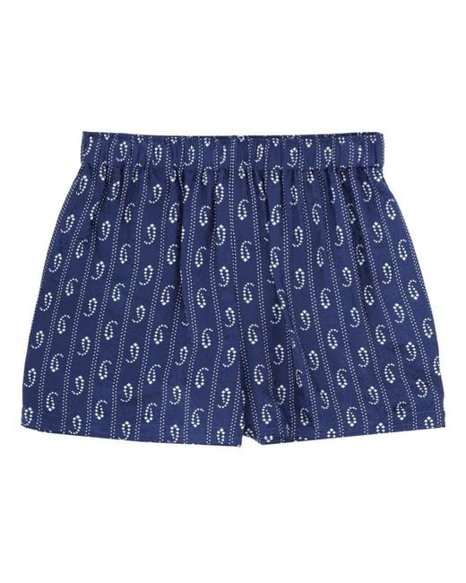 Tory Burch Blue Camp Shorts Viscose