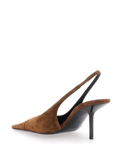 Saint Laurent Brown Heels Babylone 75 Leather Upper