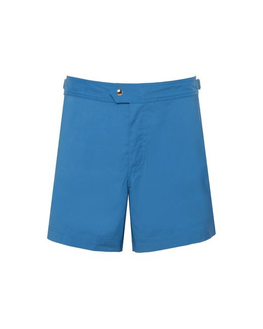 Tom Ford Blue Nylon Swim Shorts With Adjustable Side Straps for men