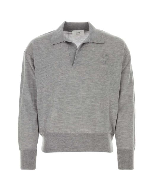 AMI Gray Wool Sweater