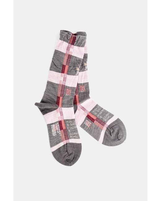 Antipast White And Checked Socks