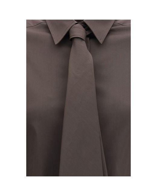 Brunello Cucinelli Brown Cotton Dress Shirt