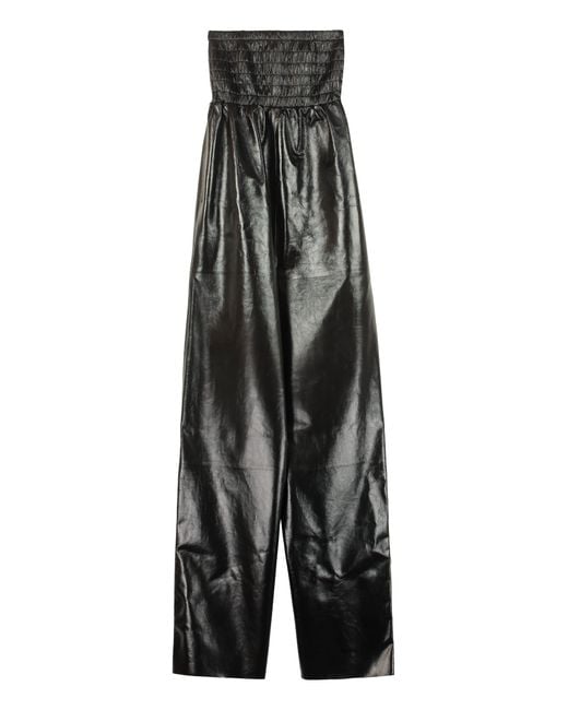 Bottega Veneta Black Leather Jumpsuit Lamb Jumpsuits
