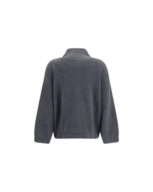 Brunello Cucinelli Gray Cashmere Sweatshirt Clothing