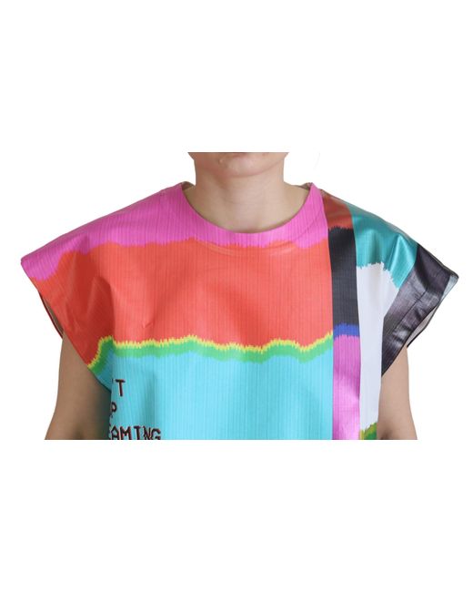 Dolce & Gabbana Black Tv Print Blouse Cotton T-Shirt