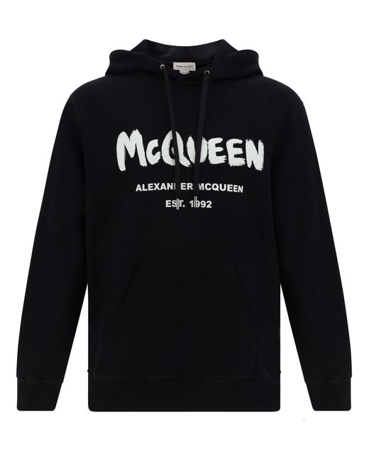 Alexander McQueen Black Hoodie for men