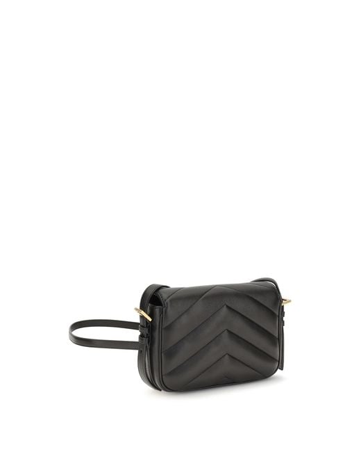 Saint Laurent Gray Shoulder Bag Loulou Cassandre Toy Lambskin