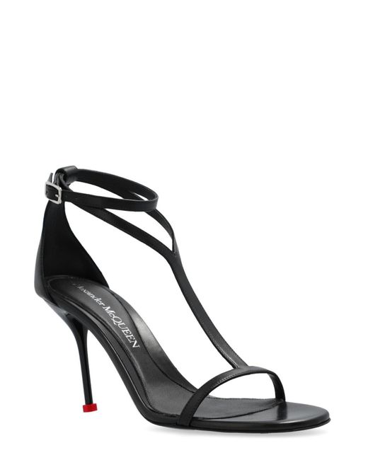 Alexander McQueen Harness Ankle Strap Sandals in Black | Lyst