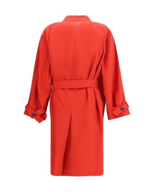 Totême Red Trench Coat Light Spring Cotton