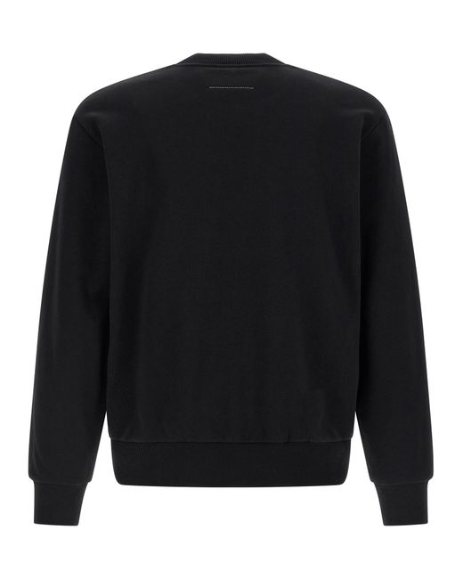 MM6 by Maison Margiela Black Numeric Signature Mm6 Spray Sweatshirt Cotton for men