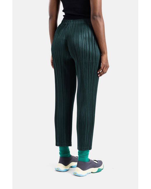 Pleats Please Issey Miyake Green Thicker Bottoms Pleated Fir Trousers