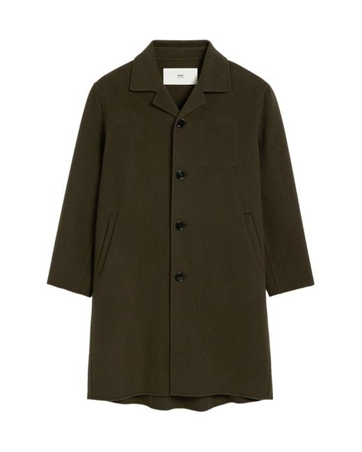 AMI Brown De Coeur Single-Breasted Car Coat Clothing & Jackets for men