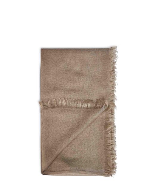 Brunello Cucinelli Natural Cashmere And Silk Scarf