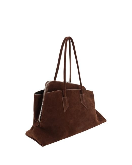 The Attico Brown La Passeggiata Shoulder Bag Calf Leather Bos Taurus