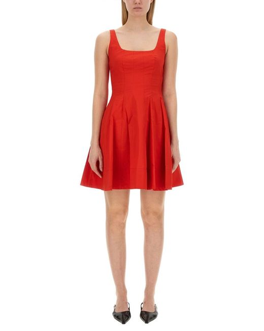 Staud Red Mini Wells Dress