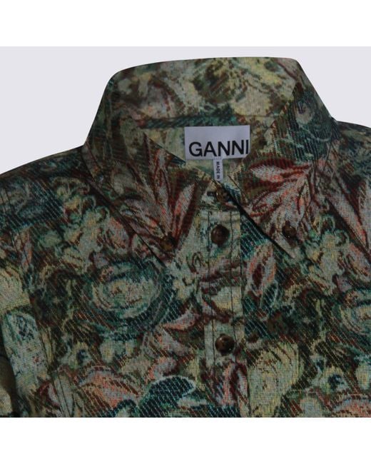 Ganni Green Cotton Dress