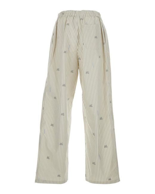 Jacquemus Gray Pants With Elasticated Waist And Striped Design for men