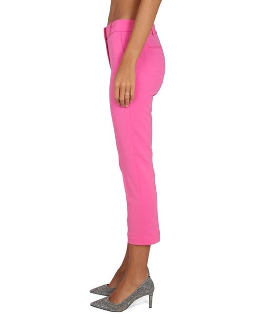 MICHAEL Michael Kors Pink Cropped Pants With Concealed Closure Triacetate Trousers