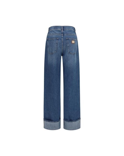 Dolce & Gabbana Blue Cotton Straight