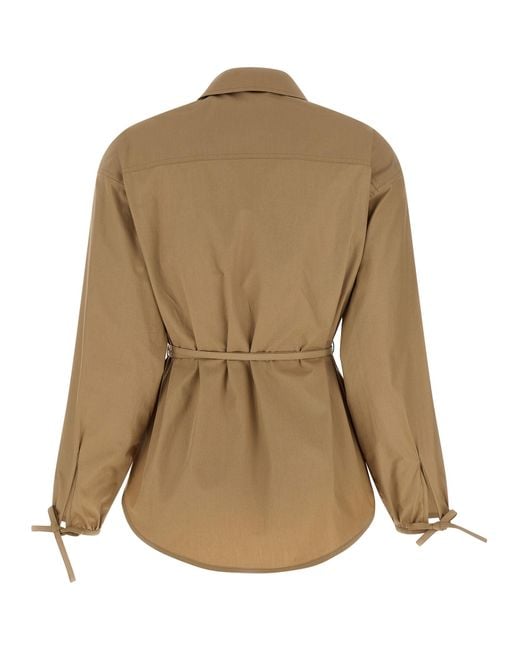 Moncler Natural Grosgrain Logo Patch Overshirt