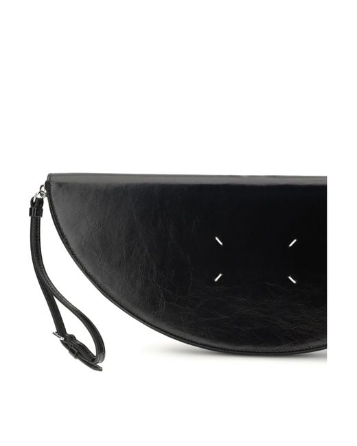 Maison Margiela Gray Clutch Bag Halfmoon Leather Calf
