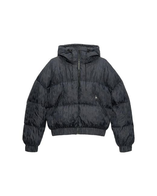 MSGM Blue Padded Down Jacket Polyamide