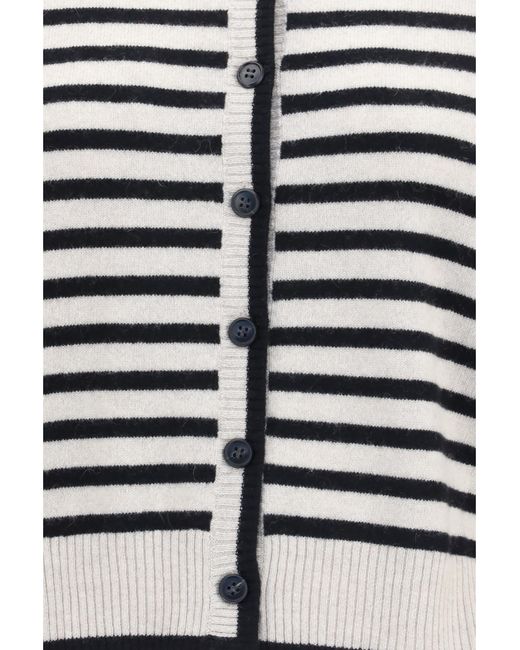 Lisa Yang Black Marit Striped Cardigan Kashmir/Capra Hircus
