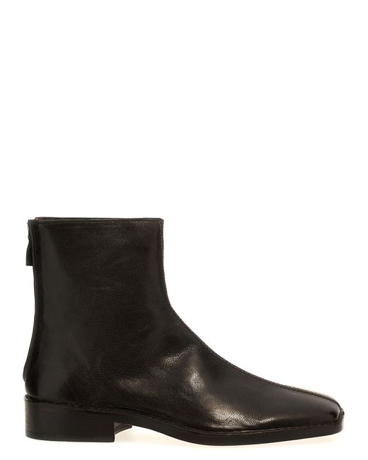 Lemaire Brown Piped Zipped Ankle Boots for men