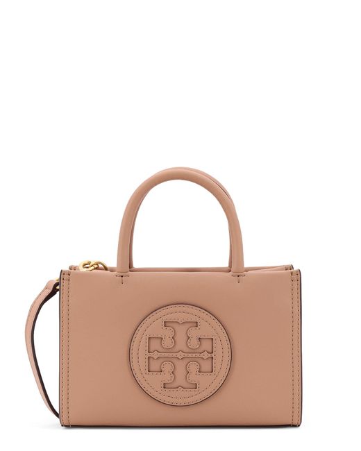 Tory Burch Brown Handbag With Embossed Logo On The Front