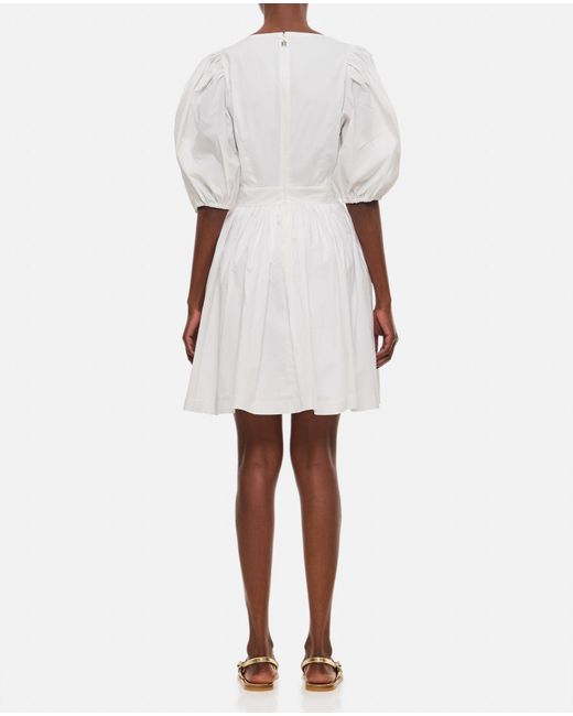 ROTATE BIRGER CHRISTENSEN White Puff Sleeve Mini Dress