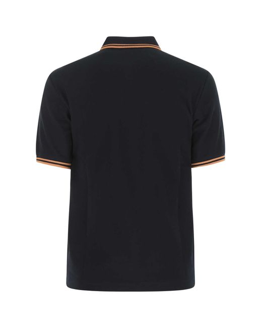 Fred Perry Black Navy Blue Piquet Polo Shirt