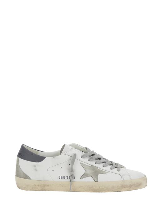 Golden Goose Deluxe Brand White 'Superstar' Vintage Low Top Sneakers With Heel Tab for men