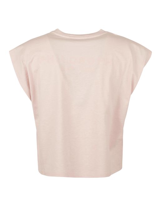 Philosophy Di Lorenzo Serafini Pink Rhinestone Embellished Sleeveless T-Shirt
