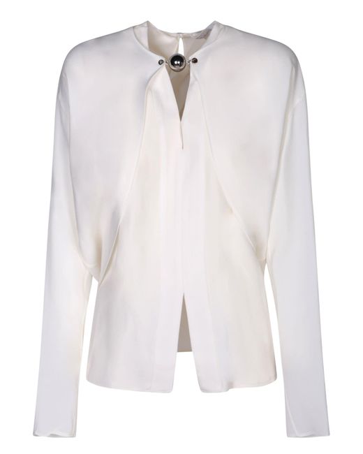Rabanne White Crepe Blouse With Detail