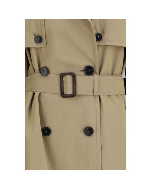 Max Mara Natural Beige Cotton Trench Coat