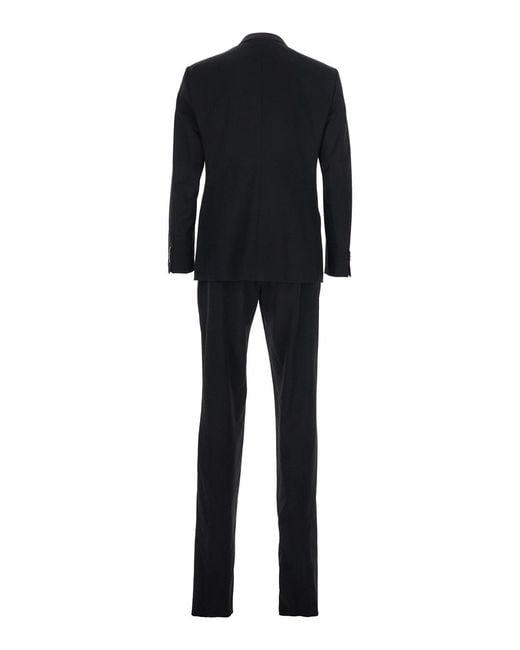 Giorgio Armani Black Single-Breasted Suit With Classic Lapels for men