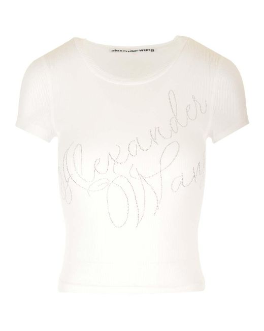 Alexander Wang White Ribbed Jersey T-Shirt