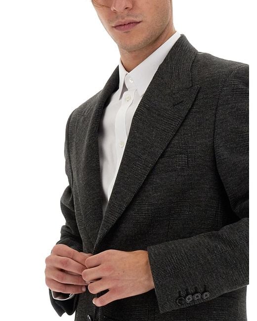 Dolce & Gabbana Black Single-Breasted Jacket for men