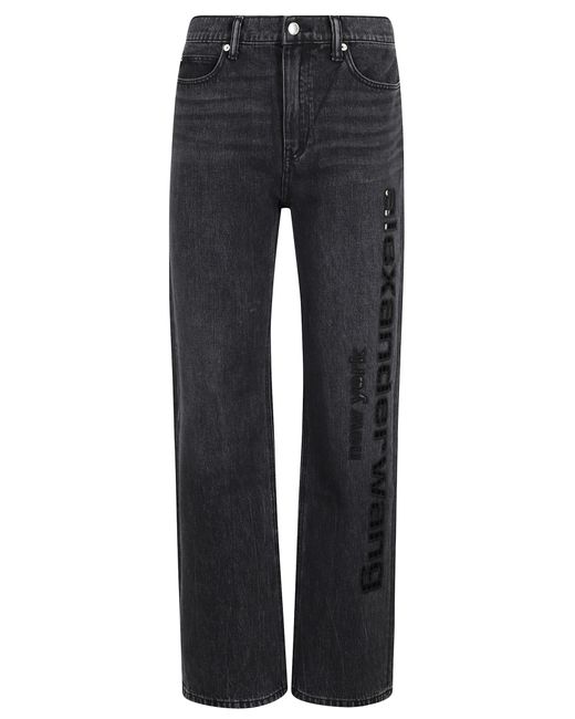 Alexander Wang Blue Ez Slouch Logo Cut Out Embroidery