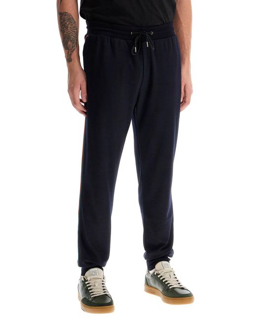 Paul Smith Blue Wool Jersey Joggers For Comfortable for men