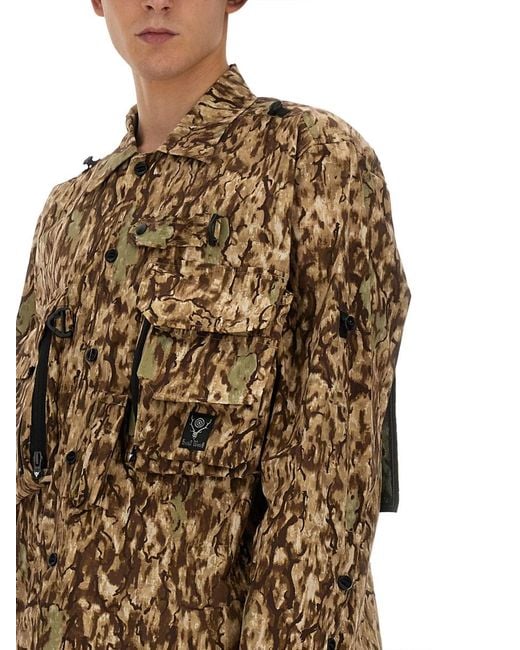 South2 West8 Multicolor Camouflage Print Jacket Polyester for men