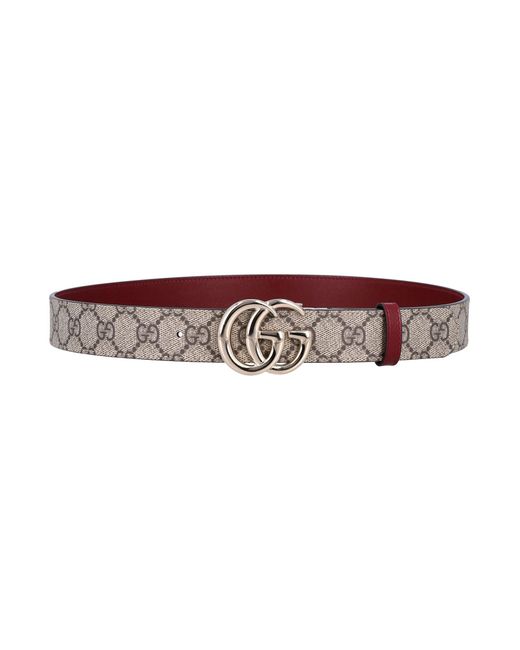 Gucci White Reversible Gg Marmont Wide Belt