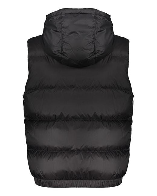 Versace Black Padded Vest With Zip And Pockets for men