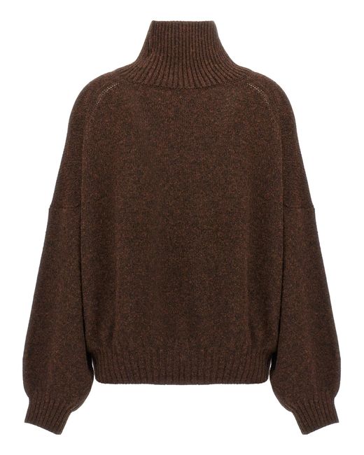 Khaite Brown Dark High Neck Sweater