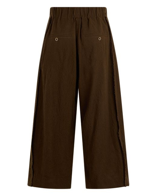 Uma Wang Brown Wide-Leg Trousers Wool Virgin