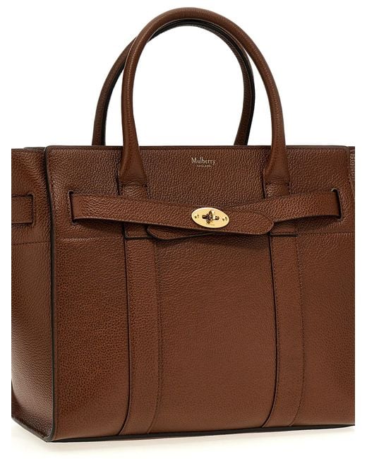 Mulberry Brown Bovine Leather Tote Bag